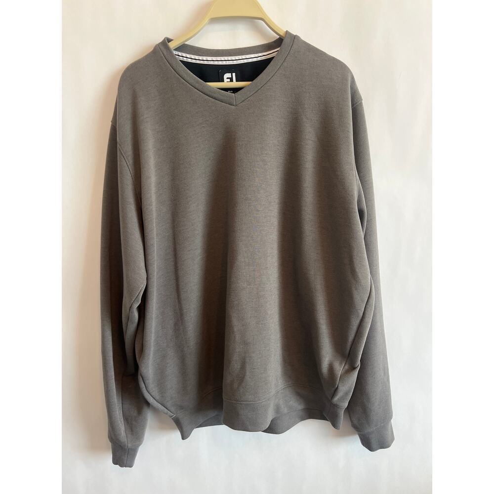 FJ FootJoy Gray V-neck
Sweatshirt Men's LARGE